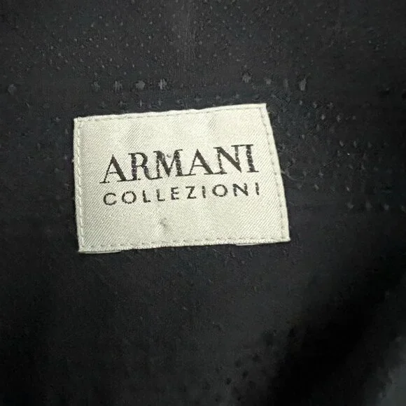 Armani Collezioni Men's Long Sleeve Button Down Shirt Black M Cotton